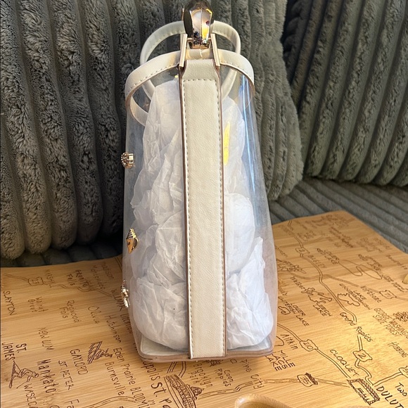 A New Day Clear Mini Slouchy Seashell 🐚 Embellished Handbag Mini Tote Bag - Picture 8 of 17